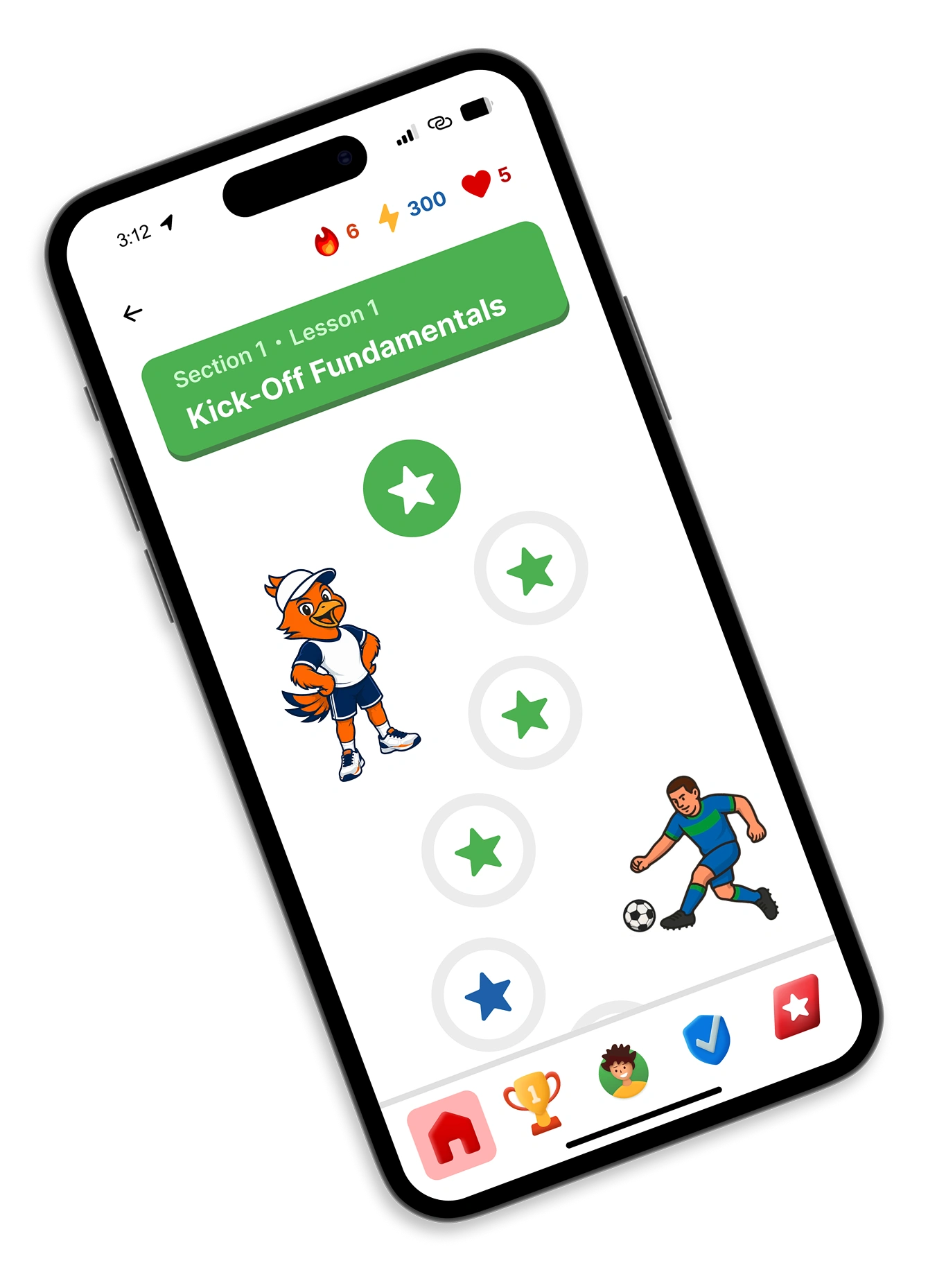 SportX1 app lesson roadmap